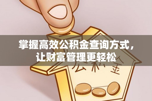 壶关掌握高效公积金查询方式，让财富管理更轻松